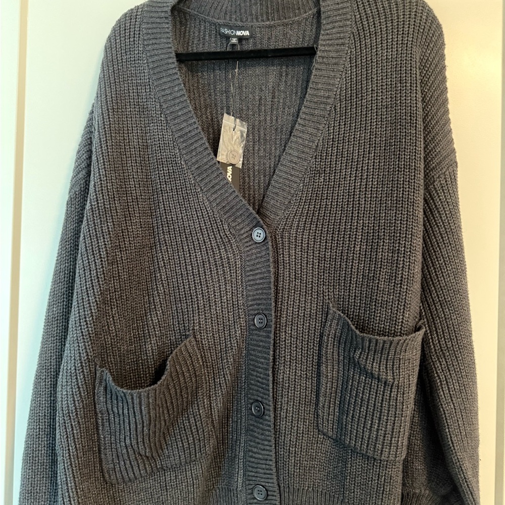 Gray Women's Sweater/ cardigan